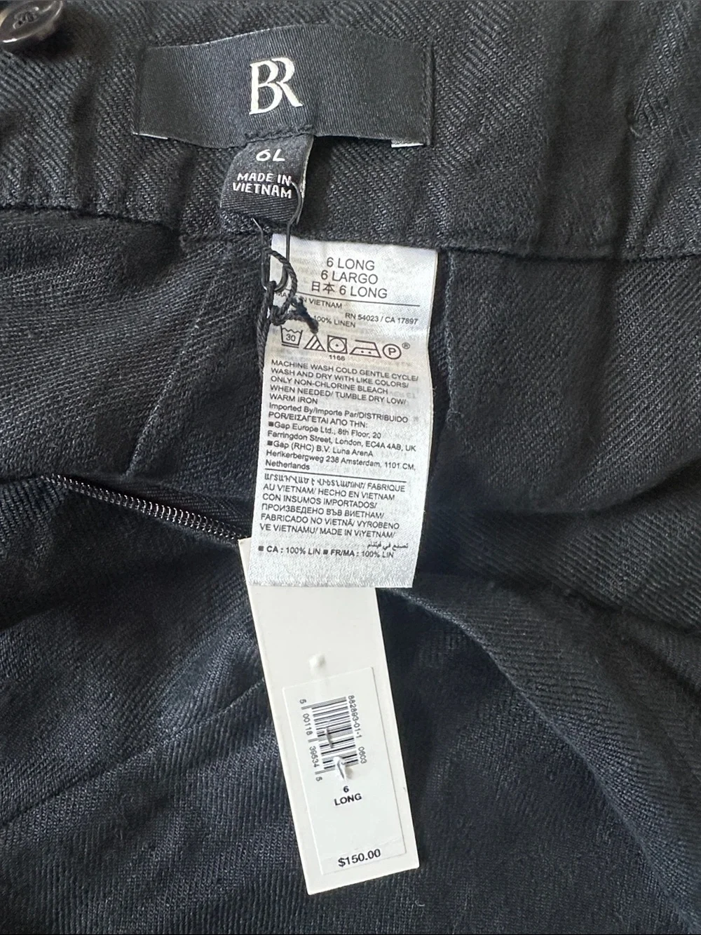 NWT Banana Republic “Lina” Black Extra Wide-Leg Linen pants
